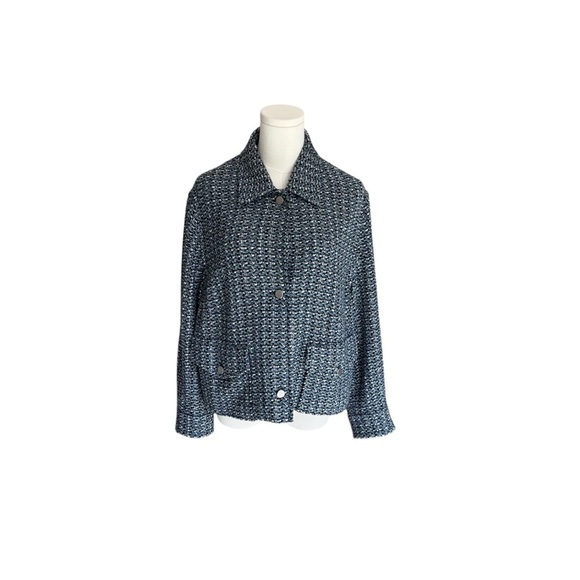 AKRIS PUNTO - Tweed Spread Collar Jacket Sz 14 - Picture 4 of 11